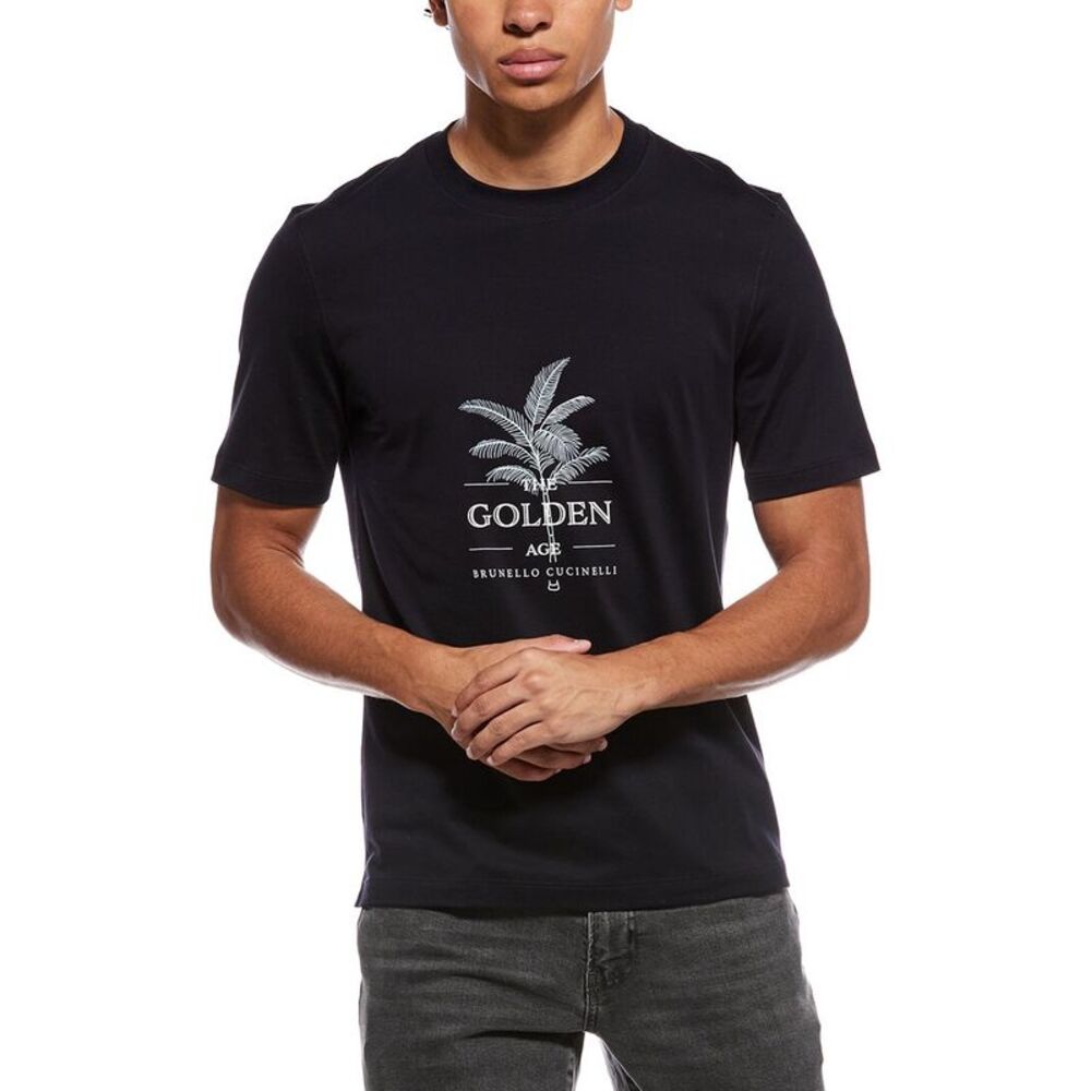 Brunello Cucinelli Mens  T-Shirt, Black